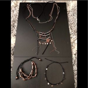 Necklace, bracelet and anklet